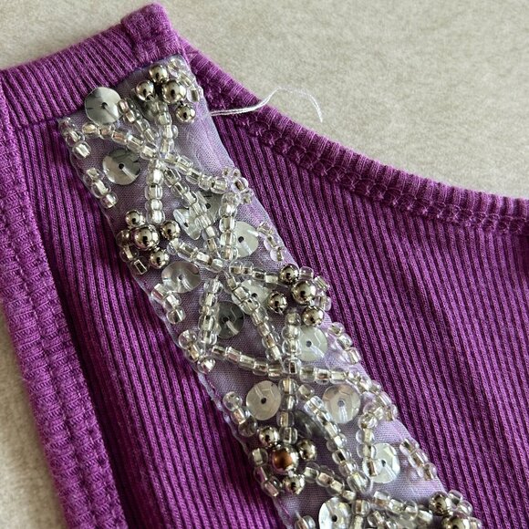 Purple V-neck Embellished Sequin Tank ASO Sharpay Evans - Picture 6 of 8